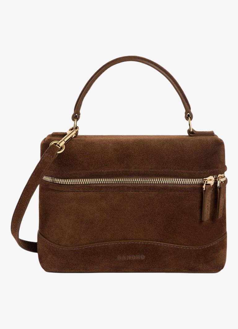 Sandro Dames Handtas van suède in de kleur Brown / Bruin