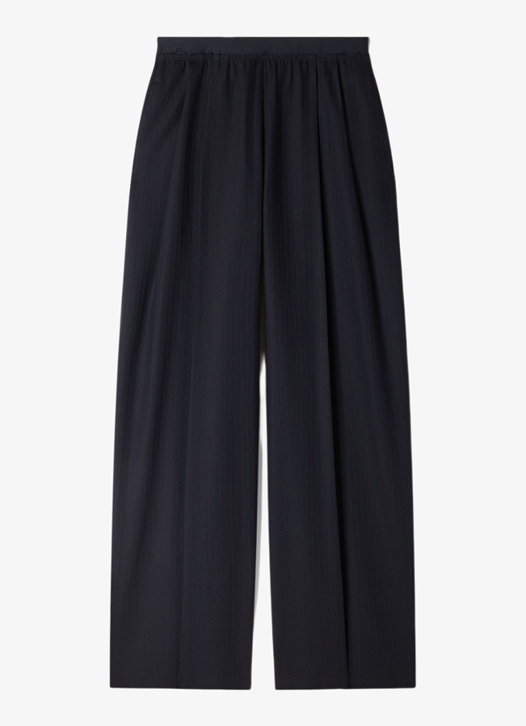 Sandro Dames Loose fit pantalon met steekzakken en krijtstreep in de kleur Blauw