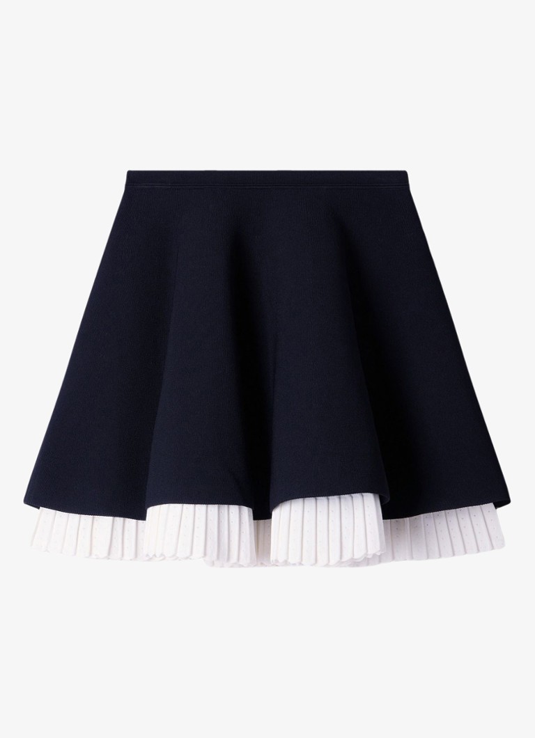 Sandro Dames Gebreide mini rok met plooien in de kleur Zwart