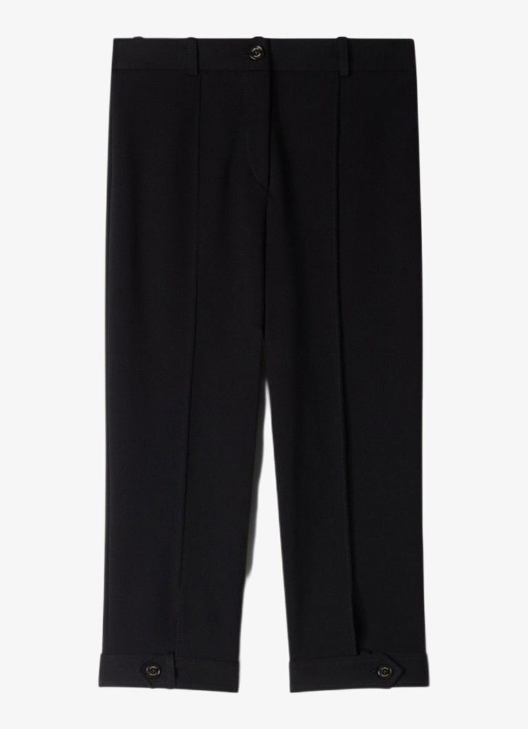 Sandro Dames Mid waist straight fit capri broek in de kleur Zwart