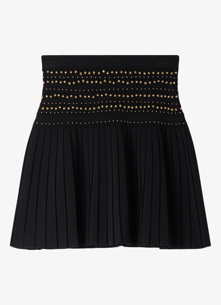 Sandro Dames Mini rok met kwastjes in de kleur Zwart