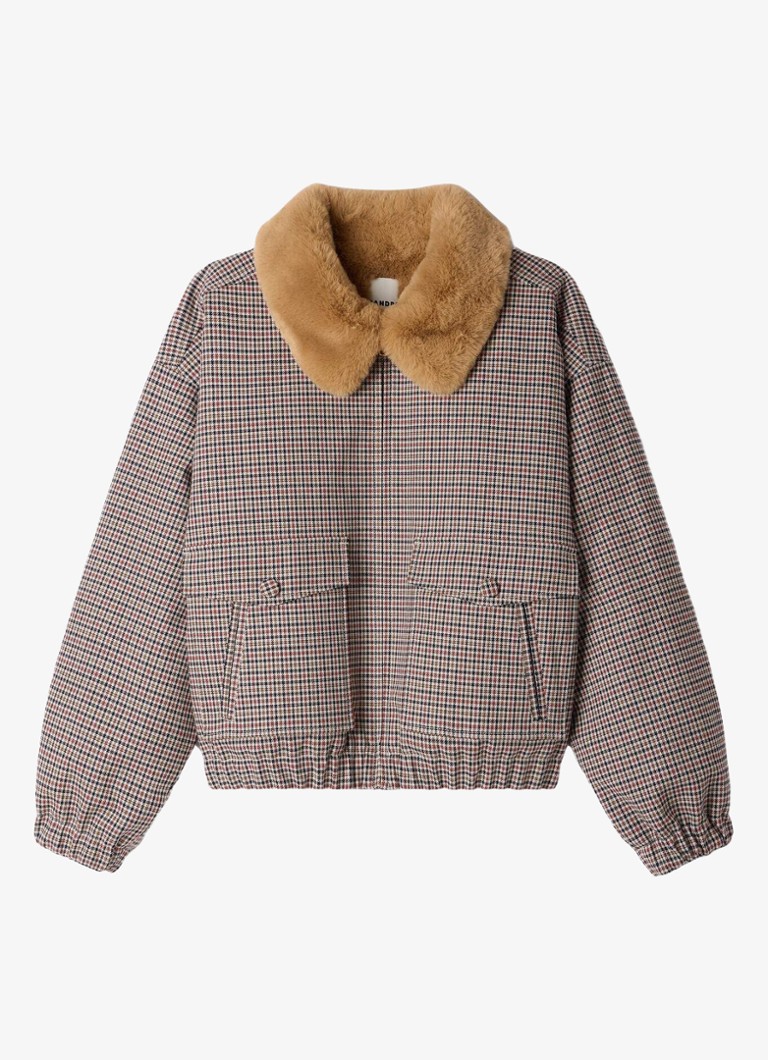 Sandro Dames Jack met ruitdessin in de kleur Bruin