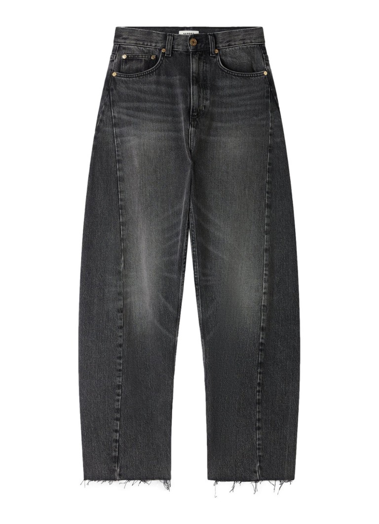 Sandro Dames High waist balloon fit jeans met steekzakken in de kleur Donkergrijs