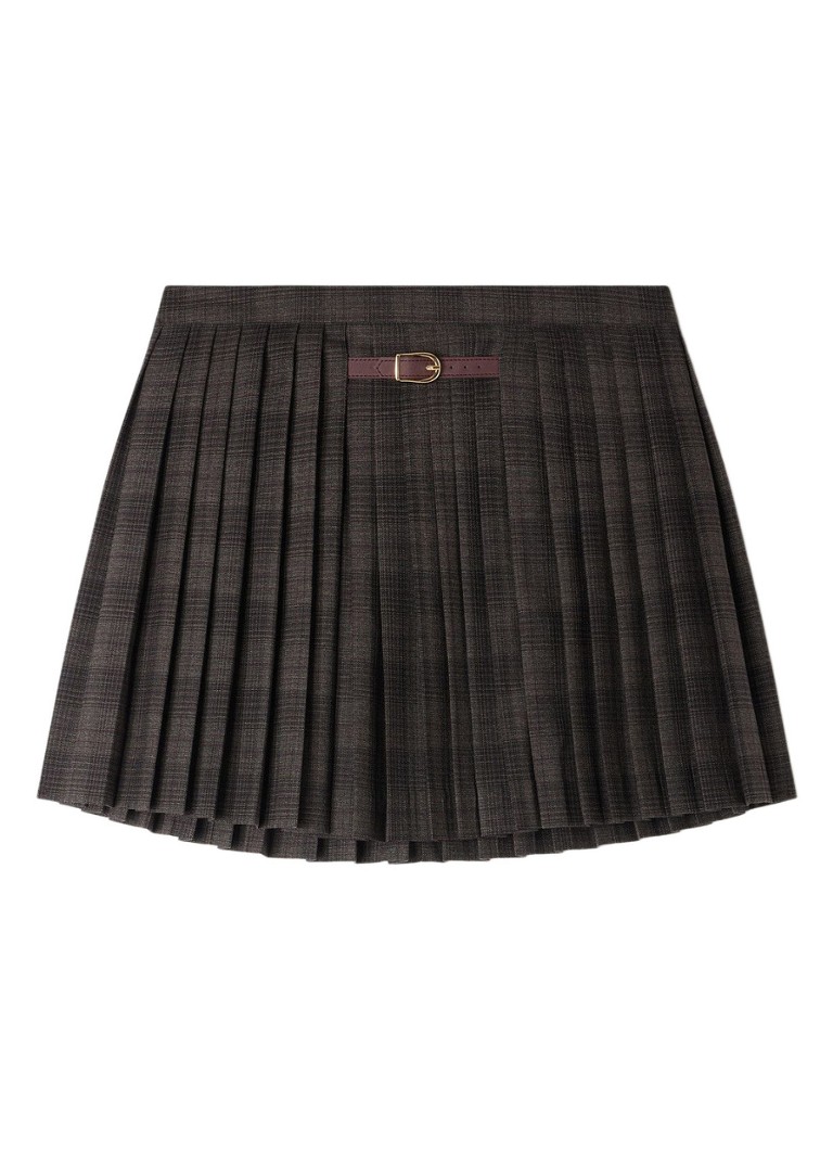 Sandro Dames Minirok met ruitdessin in de kleur Donkerbruin