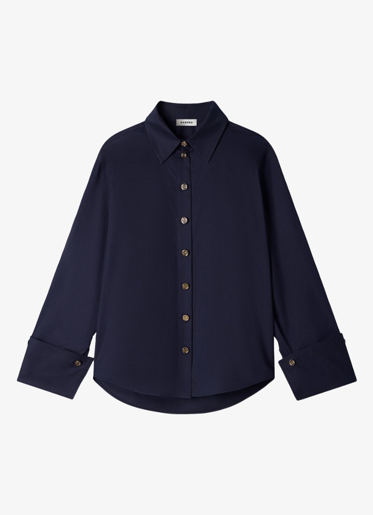 Sandro Dames Oversized blouse met stretch in de kleur Blauw