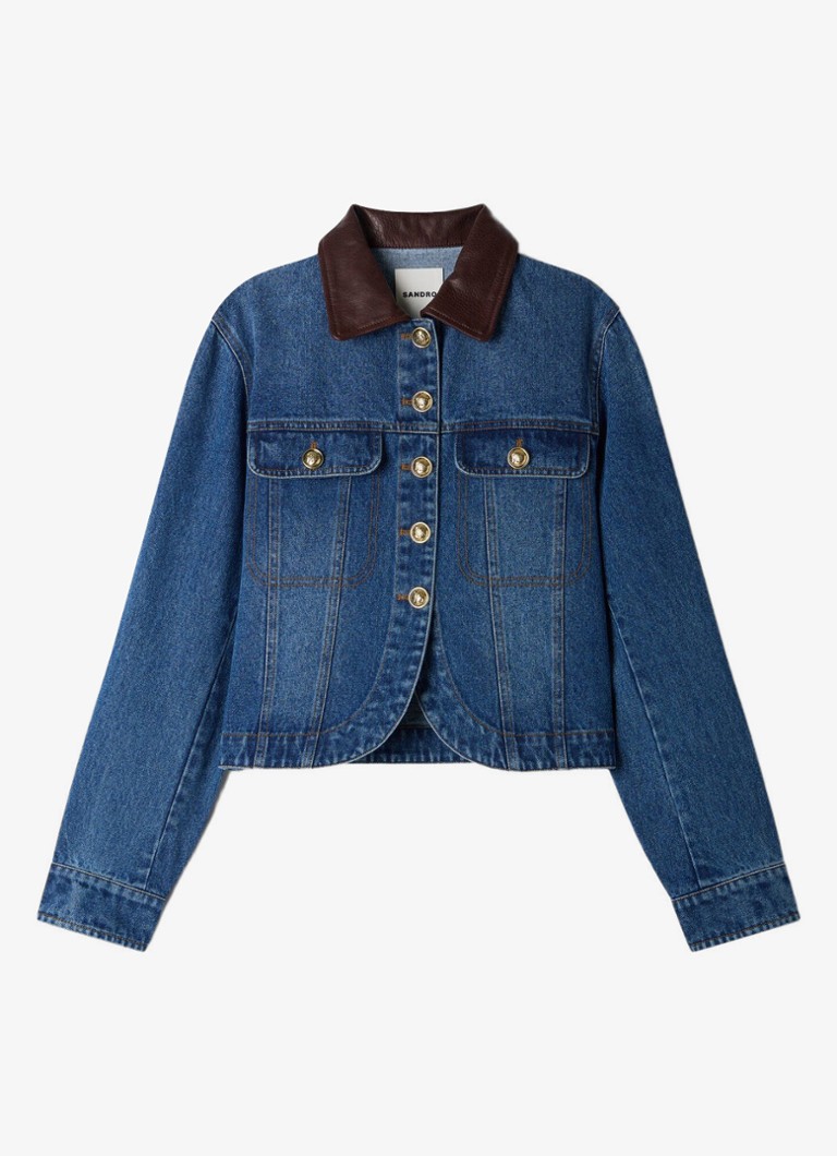 Sandro Dames Spijkerjas met opgestikte zakken in de kleur Denim