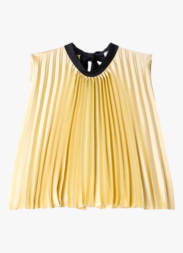 Sandro Dames Top met plissé en strik detail in de kleur Straw / Beige