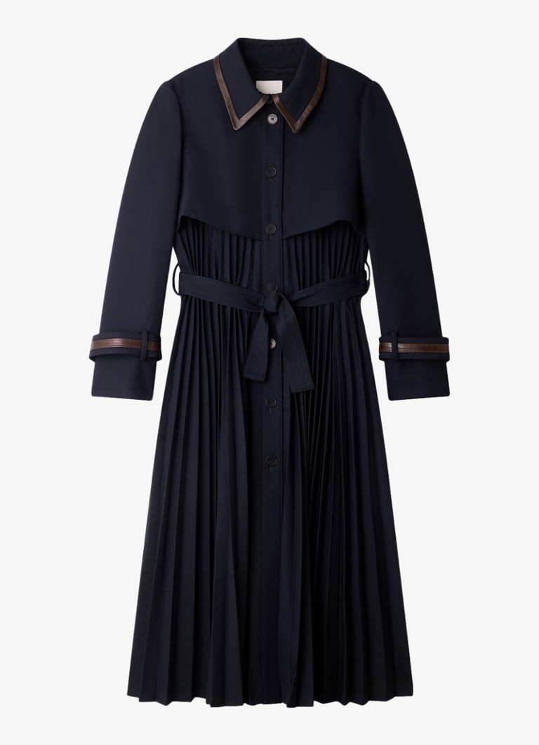 Sandro Dames Trenchcoat met plooien in de kleur Blauw