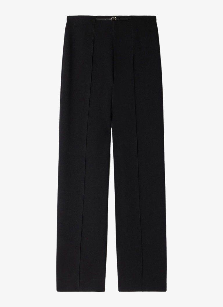 Sandro Dames High waist straight fit broek met ritszakken in de kleur Zwart
