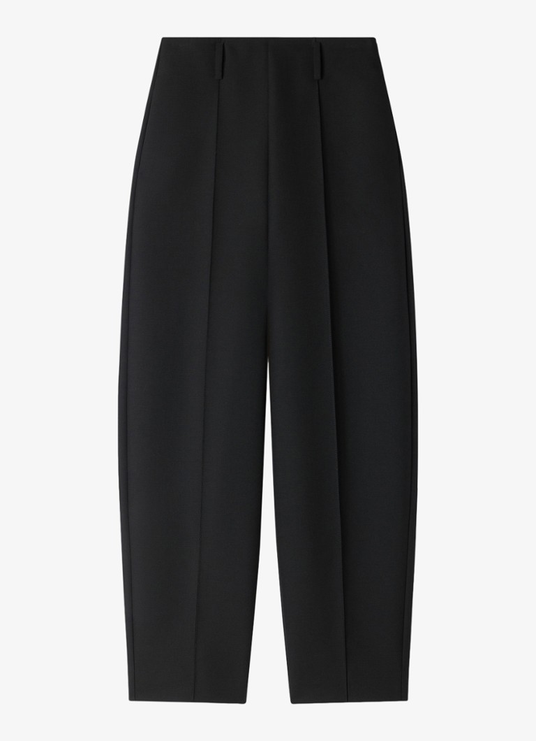 Sandro Dames High waist straight fit pantalon in wolblend in de kleur Zwart