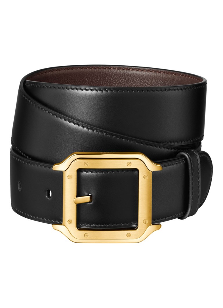 Cartier Heren Santos de Cartier riem van leer CRL5000608 in de kleur Zwart