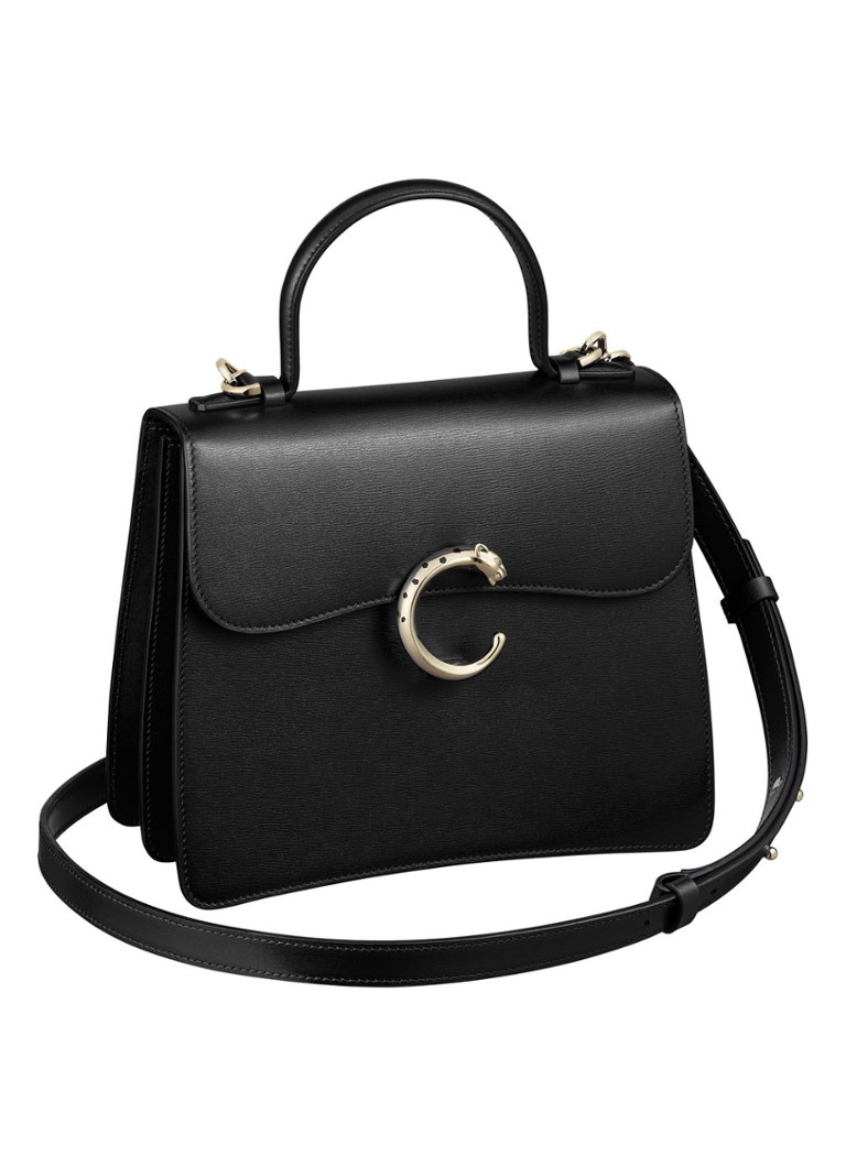 Cartier Dames Panthère de Cartier-tas met handvat, klein model CRL1002323 in de kleur Zwart