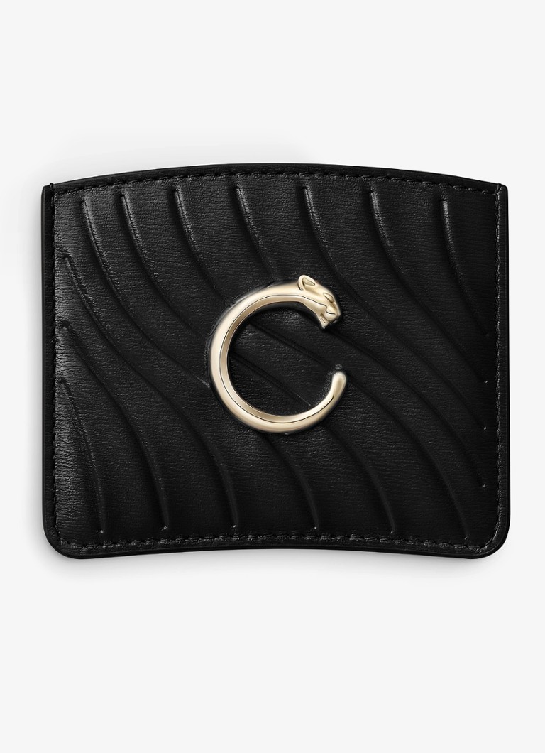 Cartier Dames Panthère C de Cartier pasjeshouder van kalfsleer CRL3002250 in de kleur Zwart