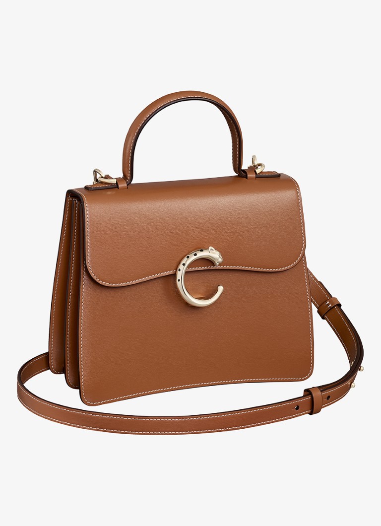 Cartier Dames Panthère C de Cartier Small handtas van kalfsleer CRL1002576 in de kleur Bruin