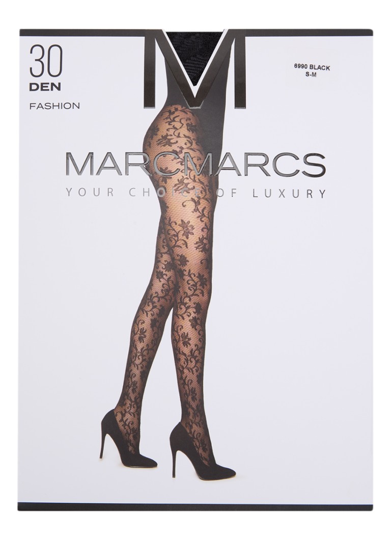 MarcMarcs Dames Woman Tight netpanty in 30 denier in de kleur Zwart, maat: XXL