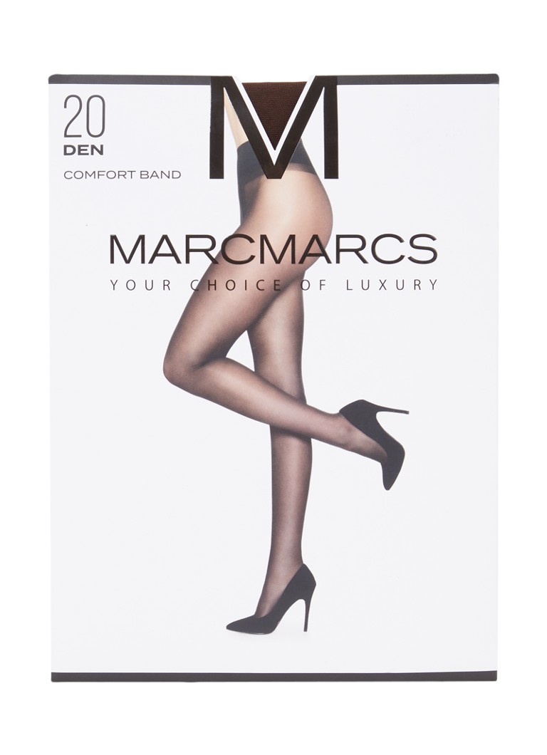 MarcMarcs Dames Comfort Band panty in 20 denier in de kleur Donkerbruin, maat: S