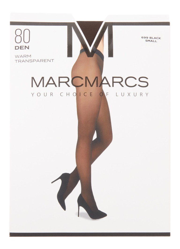 MarcMarcs Dames Panty in 80 denier black in de kleur Zwart, maat: M