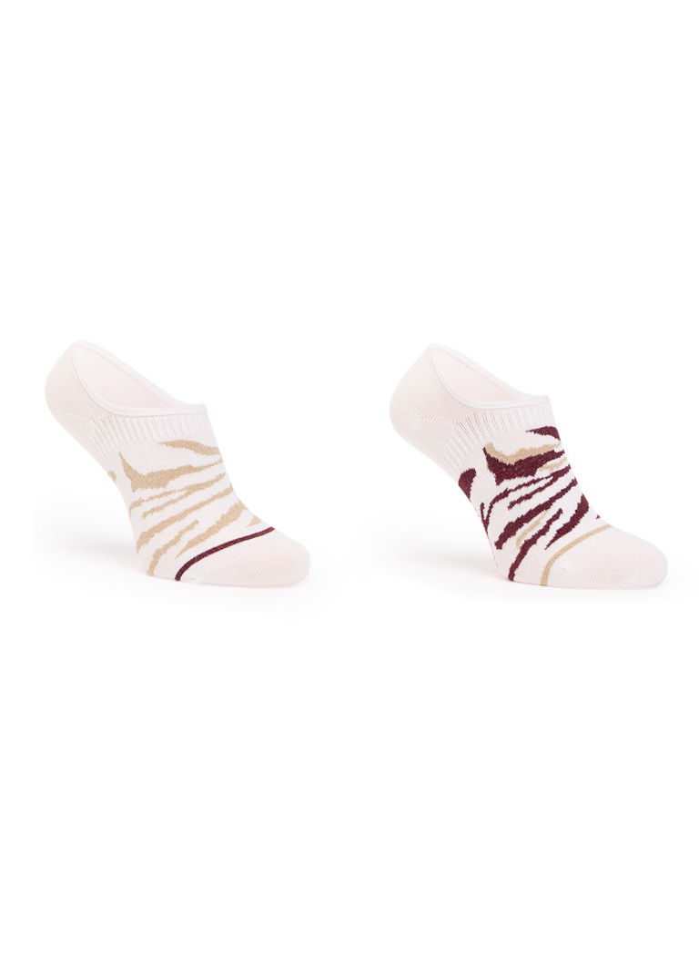 MarcMarcs Dames Bridget kousenvoetjes in katoenblend met glitter in 2-pack in de kleur Bordeauxrood, maat: 35-38