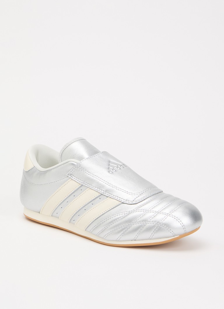 Adidas Dames Taekwondo sneaker van leer met metallic finish in de kleur Zilver, maat: 39 1/3