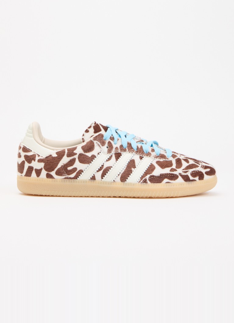 Adidas Dames Samba OG sneaker van leer met dierenprint in de kleur Lichtbruin, maat: 37 1/3