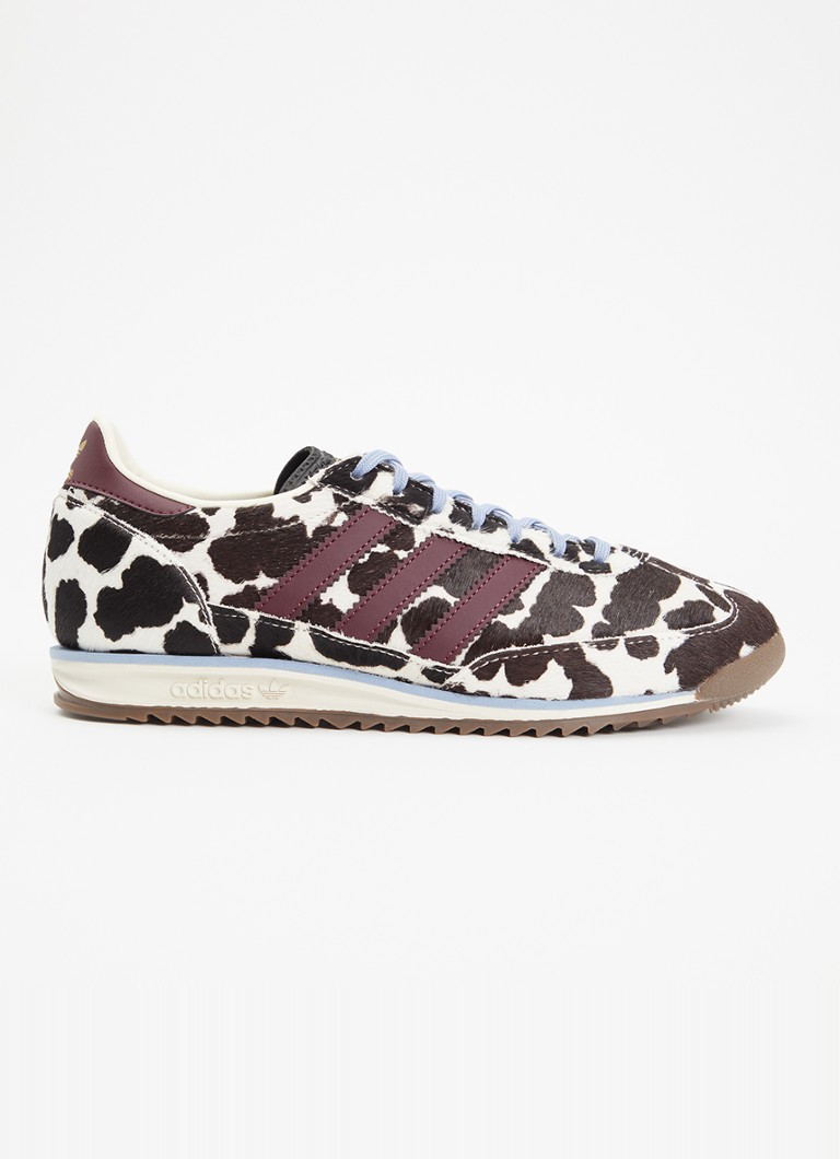 Adidas Dames SL 72 OG sneaker met dierenprint in de kleur Bordeauxrood, maat: 39 1/3