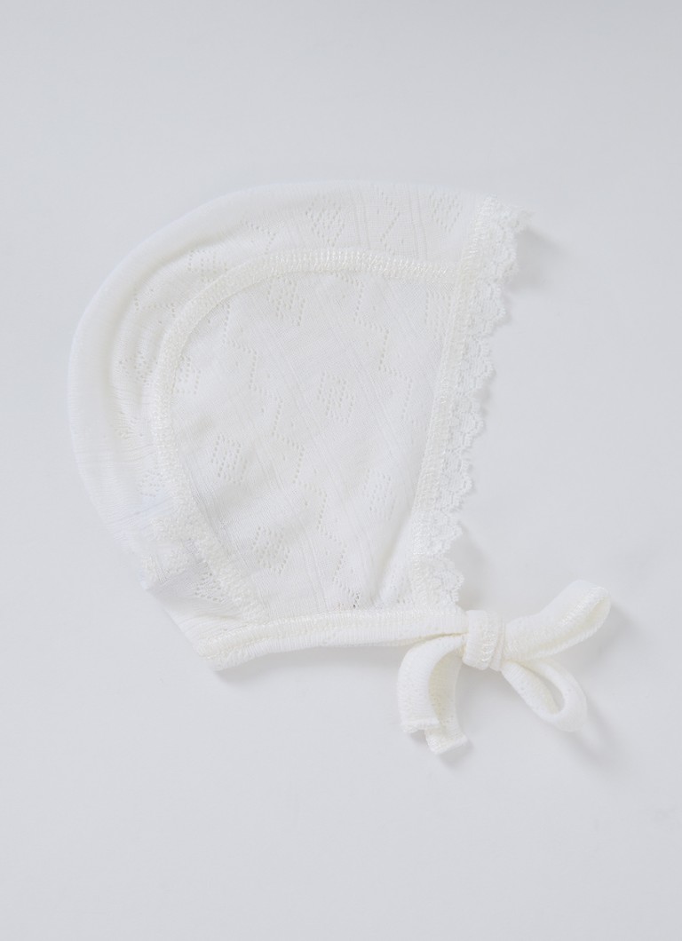 Joha Meisjes Babymuts in merino wolblend in de kleur Gebroken wit, maat: ONE SIZE