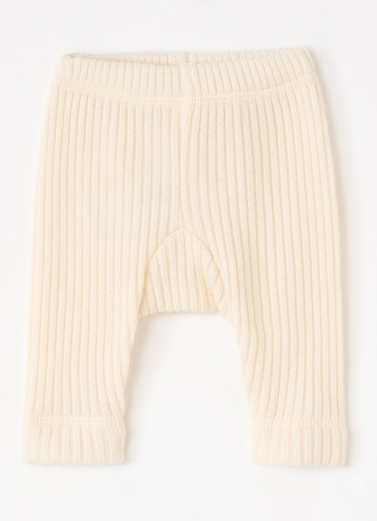 Joha Meisjes Ribgebreide legging van merino wol in de kleur Lichtgeel, maat: 92