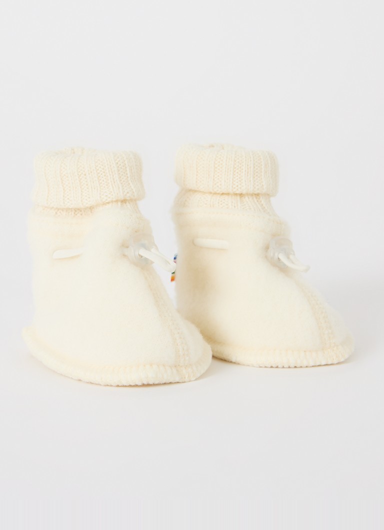 Joha Jongens Babyslofjes van merino wol in de kleur Ivoor, maat: 74