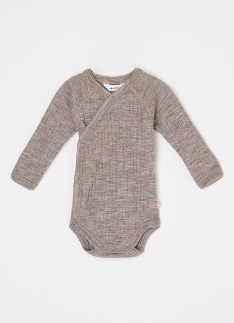 Joha Meisjes Ribgebreide romper van merino wol in de kleur Lichtbruin, maat: 50