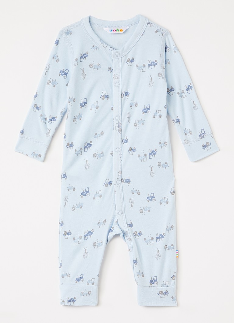 Joha Meisjes Romper met bloemenprint in de kleur Lichtblauw, maat: 80