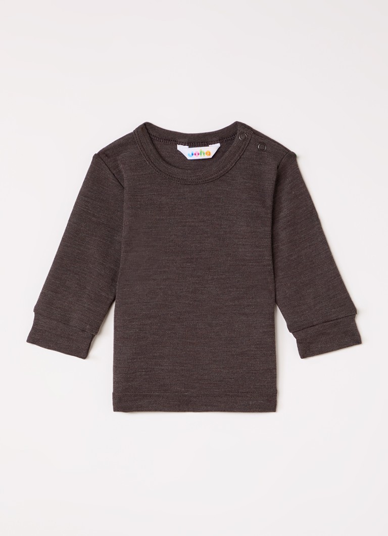 Joha Meisjes Longsleeve in zijdeblend in de kleur Donkerbruin, maat: 62