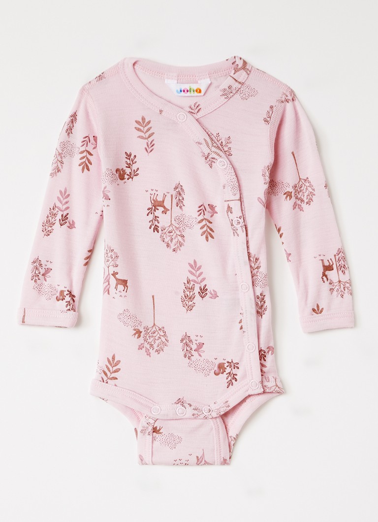 Joha Meisjes Romper in zijdeblend met print in de kleur Lichtroze, maat: 62