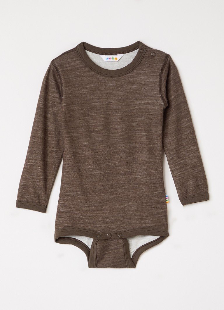 Joha Meisjes Romper in merino wolblend in de kleur Bruin, maat: 92