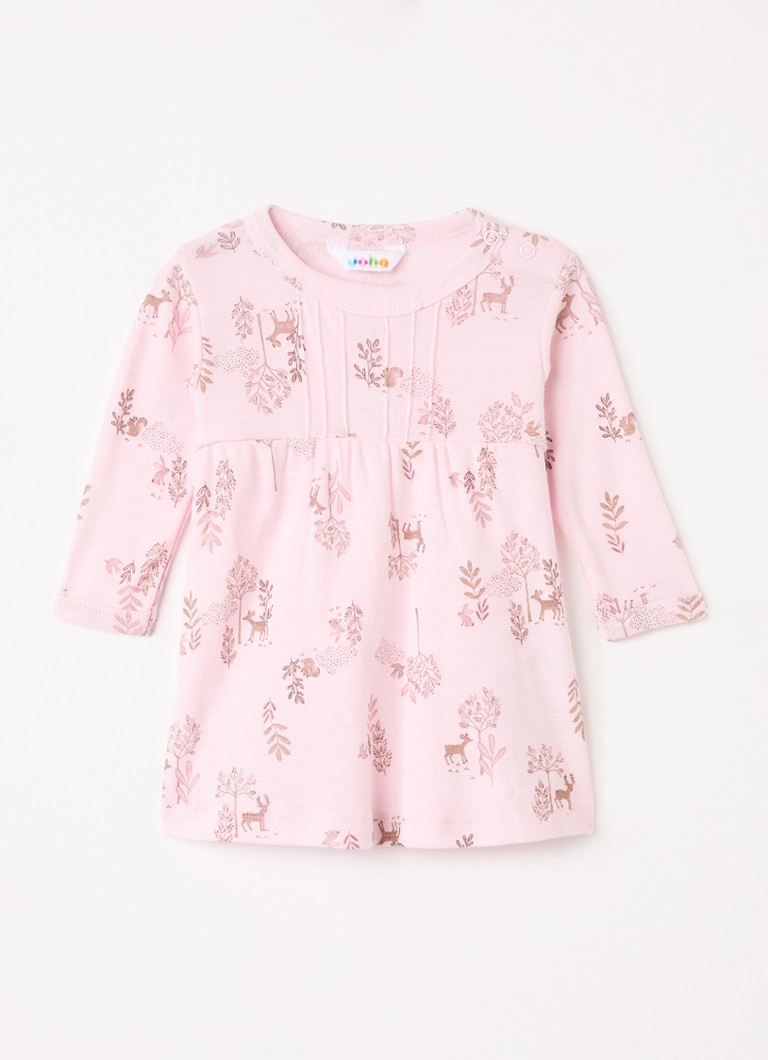 Joha Dames Jurk in zijdeblend met print in de kleur Lichtroze, maat: 80