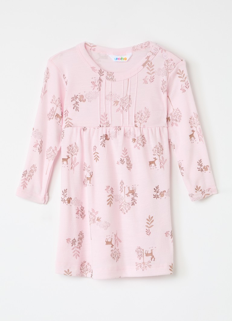 Joha Dames Jurk in zijdeblend met print in de kleur Lichtroze, maat: 74