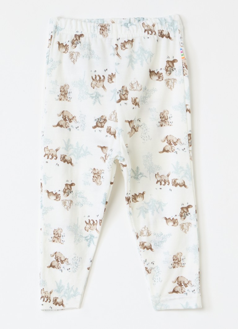 Joha Meisjes Legging in wolblend met print in de kleur Wit, maat: 74