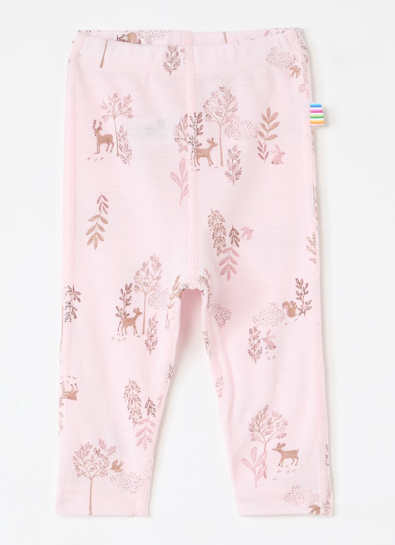 Joha Meisjes Legging in zijdeblend met print in de kleur Lichtroze, maat: 74