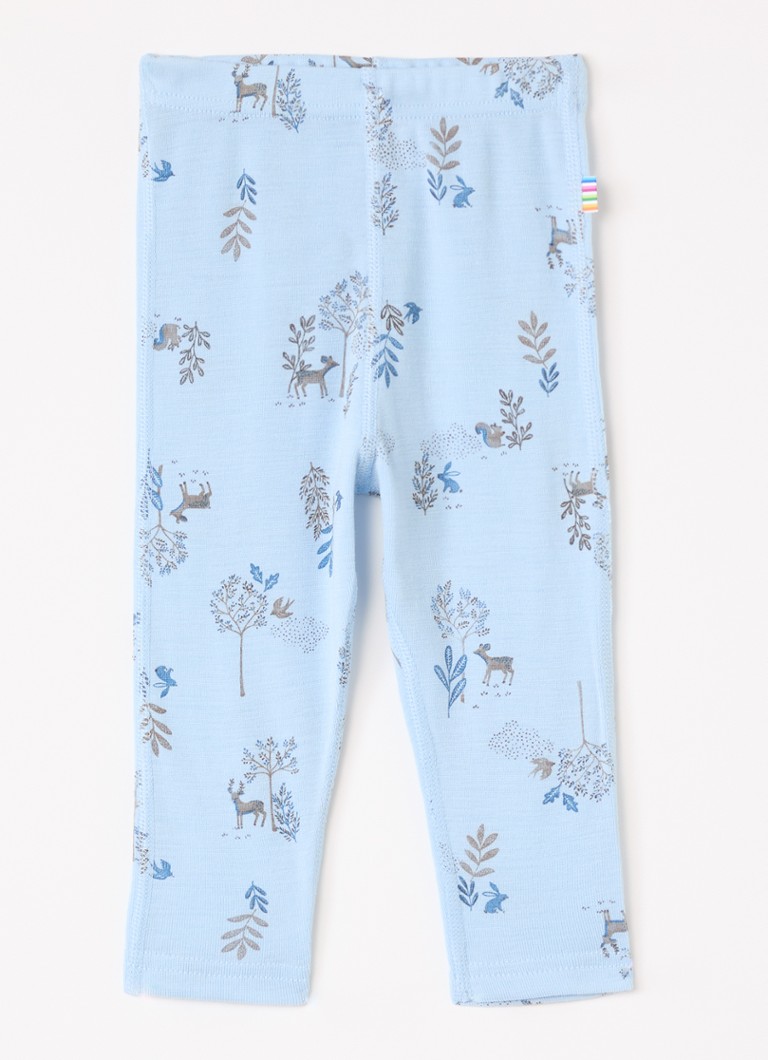 Joha Meisjes Legging in zijdeblend met print in de kleur Lichtblauw, maat: 74