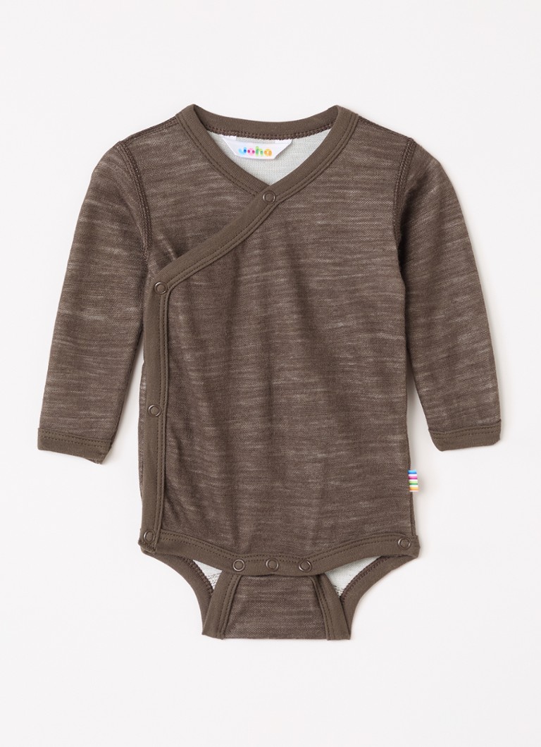 Joha Meisjes Romper in merino wolblend in de kleur Donkerbruin, maat: 50