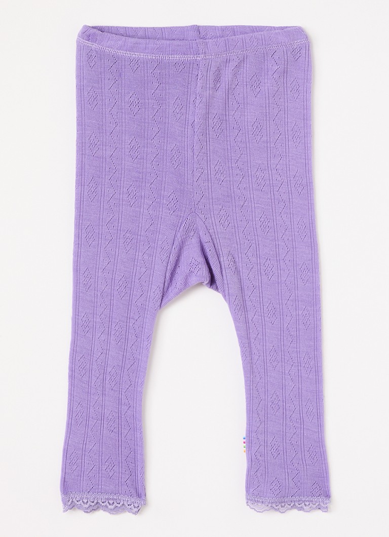 Joha Meisjes Legging met ribstructuur in de kleur Paars, maat: 74