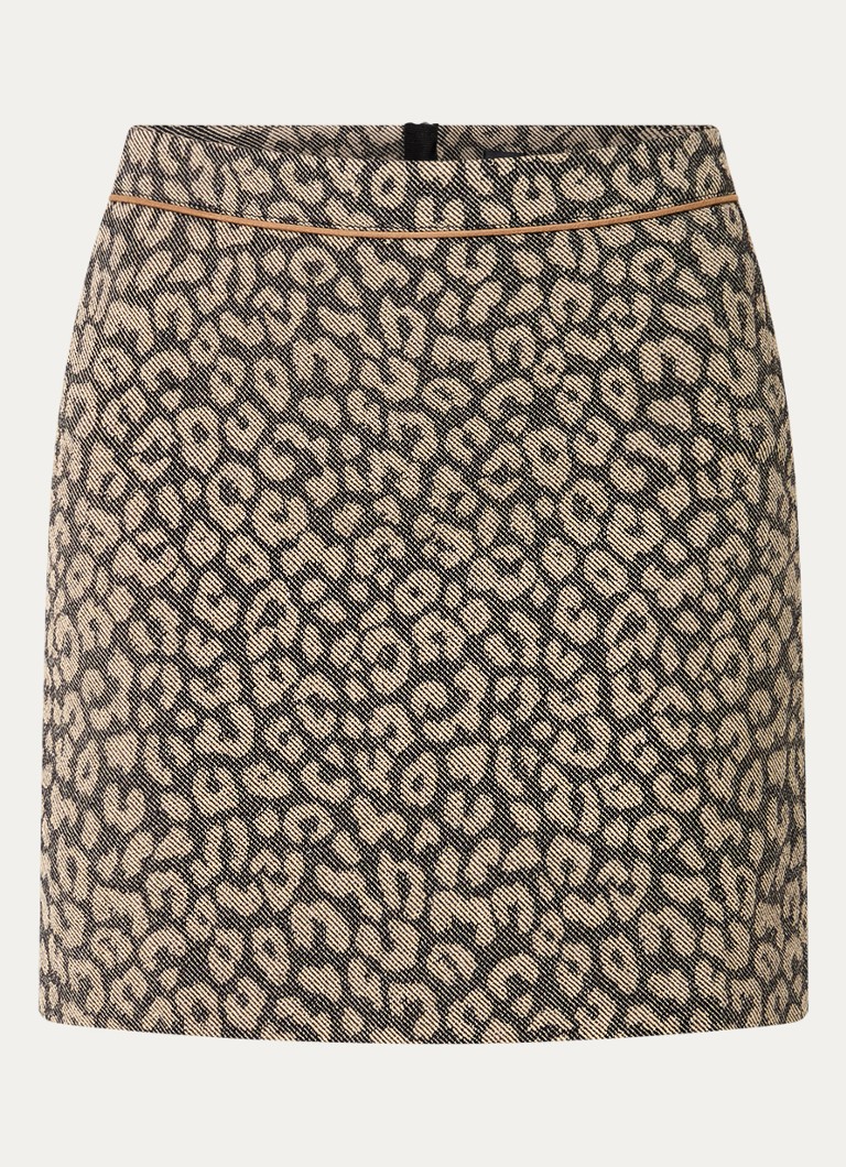 BOSS Dames Vasola minirok met ingebreid patroon in de kleur Donkerbeige