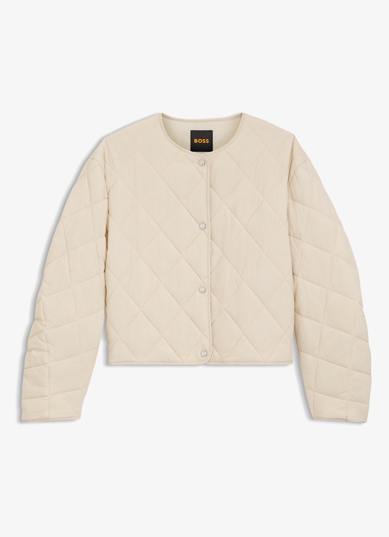 BOSS Dames Jack met quilt patroon in de kleur Beige