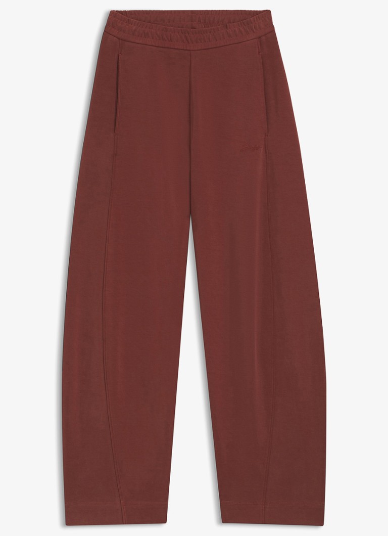 BOSS Dames High waist wide fit joggingbroek met steekzakken in de kleur Donkerrood