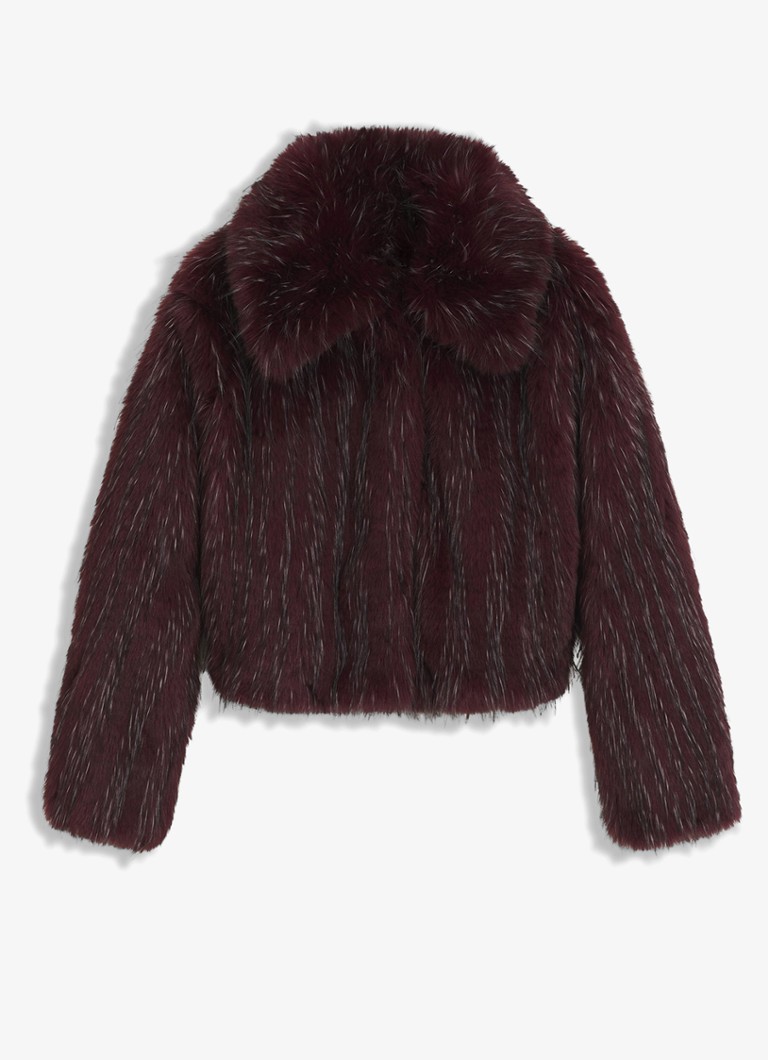 BOSS Dames Jas van imitatiebont in de kleur Medium Red-614 / Rood