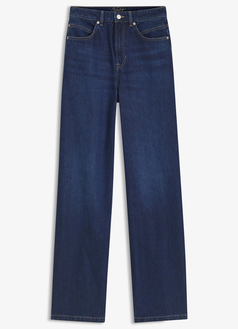 BOSS Dames High waist flared jeans met medium wassing in de kleur Medium Blue-428 / Blauw