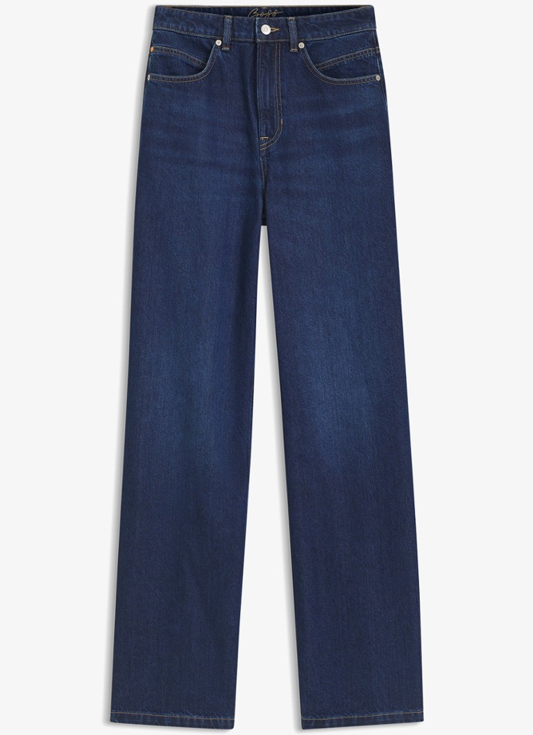 BOSS Dames High waist flared jeans met medium wassing in de kleur Medium Blue-428 / Blauw
