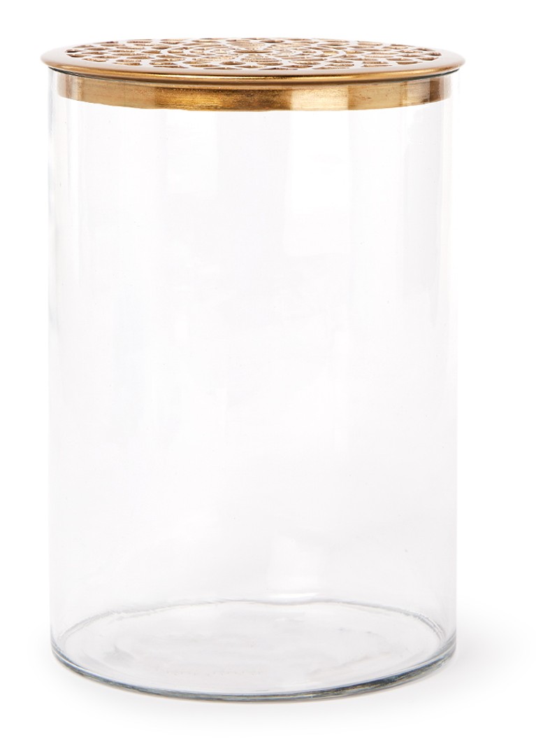 Vtwonen Metal Lid Gold S vaas 19 cm Transparant - Deal