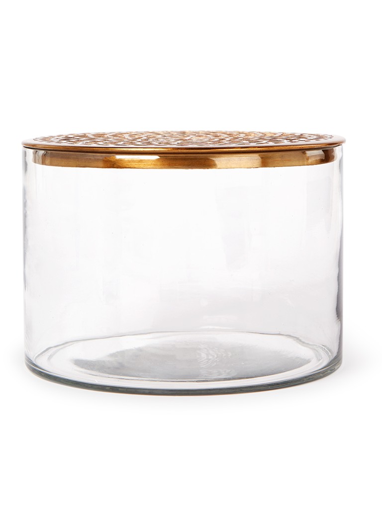 Vtwonen Metal Lid Gold M vaas 13 cm Transparant - Deal