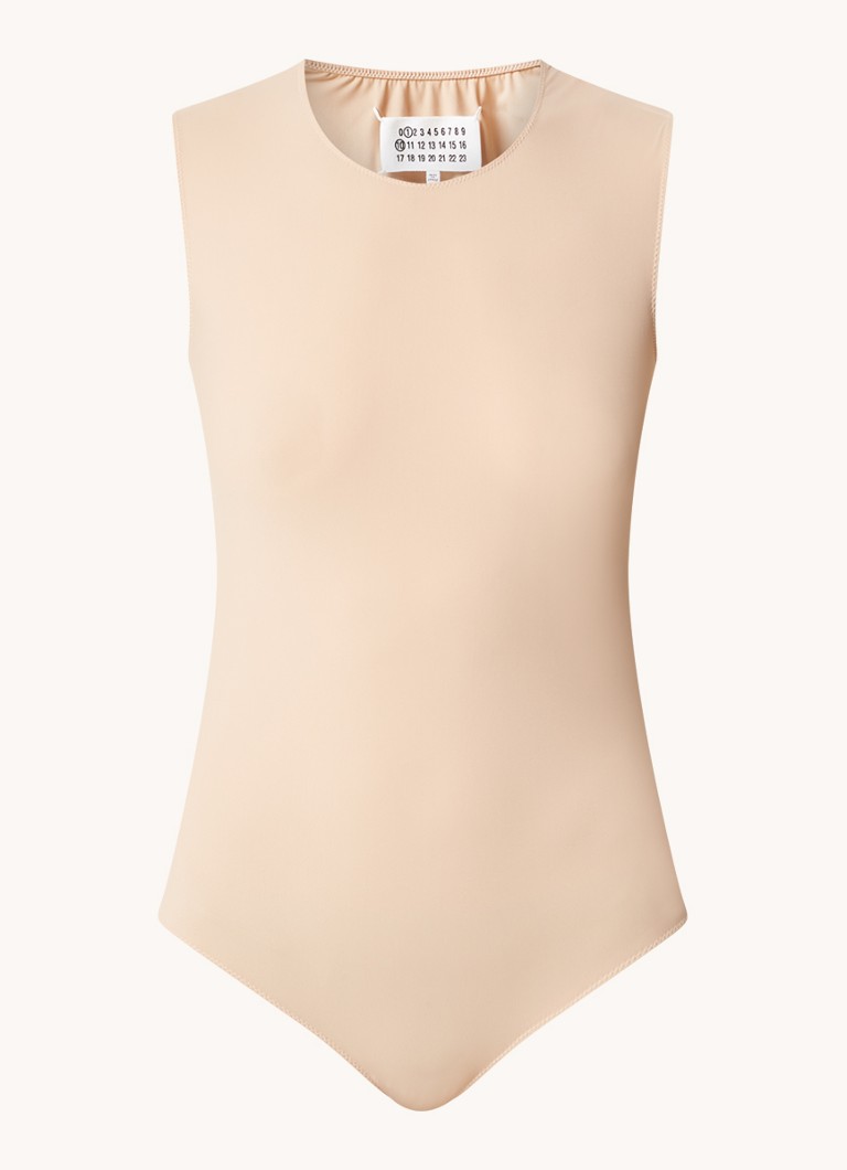 Maison Margiela Dames Mouwloze body met ronde hals in de kleur Creme, maat: 38