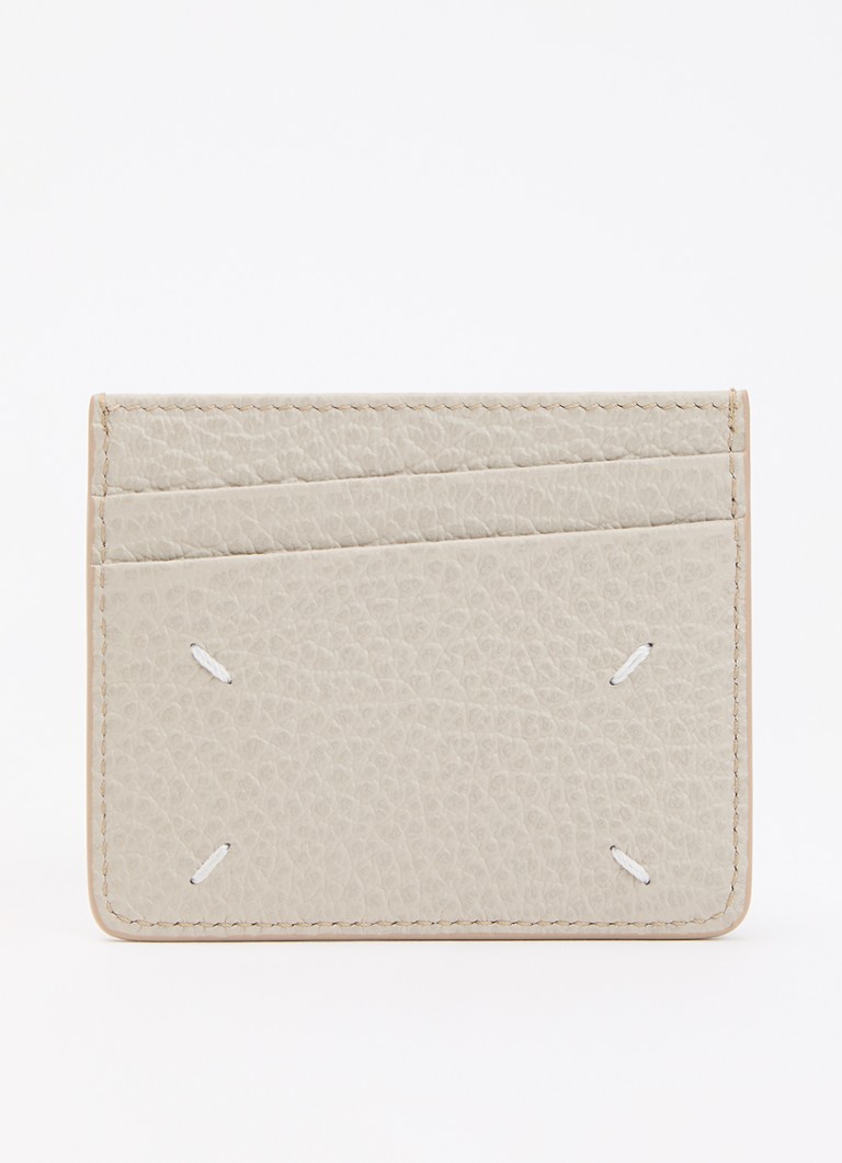 Maison Margiela Dames Pasjeshouder van kalfsleer in de kleur Lichtgrijs, maat: ONE SIZE